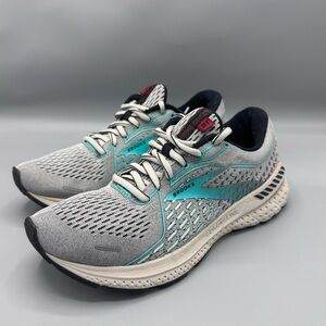 Brooks Womens Adrenaline 21 Running Gray Sneakers Shoes Size 8 Medium B